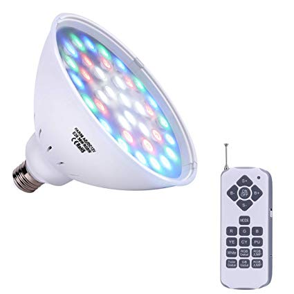 XIUBE LED PAR56 Light RGB Swimming Pool Lights Bulb 12V 36W (Switch Control   Remote Control Type) for Pentair Hayward Light Fixture,and for Inground Pool