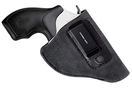 CCW Tactical IWB Leather Holster for J Frame Revolvers by Made of Genuine Suede for Ultimate Concealed Carry Comfort, RH or LH Draw for Men or Women, Choose Style and Color