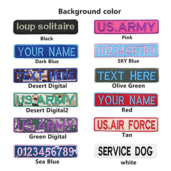 Custom Military Name Tapes,2 pcs Personalized Embroidery Patch Badges With Velcro