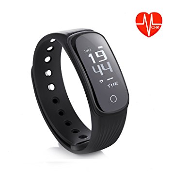 DAWO Fitness Tracker Heart Rate Monitor Fitness Watch Activity Tracker Smart Band with Sleep Monitor, Smart Bracelet Pedometer Wristband with OLED Touch Screen for IOS & Android(Black)