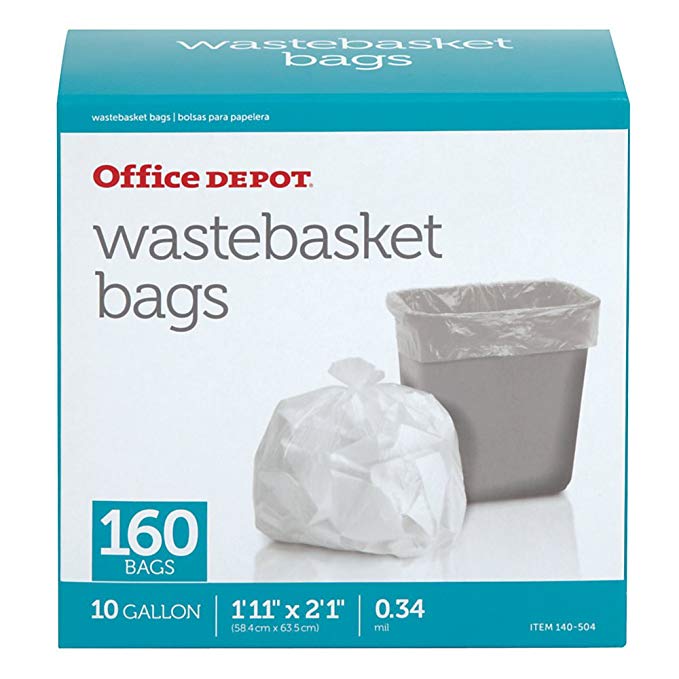 Office Depot Trash Bags, 10 Gallons, Box Of 160, DP00504
