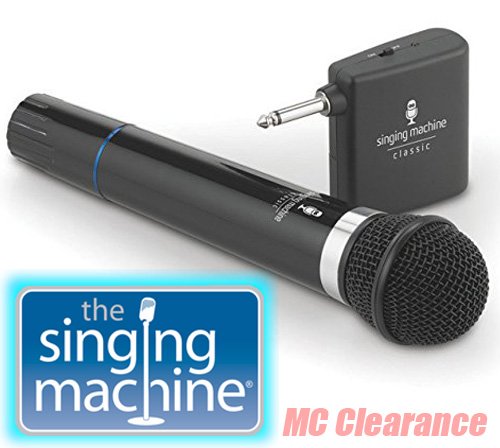 Microphone Wireless Singing Machine SMM-107 Uni-Directional Dynamic - Black (Refurbished)