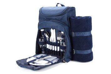 Useful UH-PB173 Picnic Backpack for 2 with Blanket, Plates, and Cutlery Set