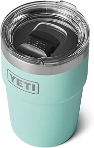 YETI Rambler 16 oz Stackable Tumbler, Vacuum Insulated, Stainless Steel with MagSlider Lid, Seafoam