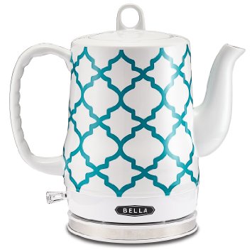 BELLA 1.2L Electric Ceramic Tea Kettle with detachable base and boil dry protection