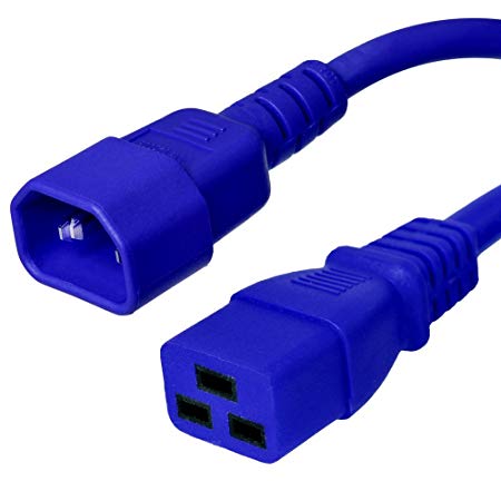 IEC Power Cord C14 to C19-6 Foot, Blue, 15A/250V, 14/3 AWG - Iron Box Part # IBX-2502-06