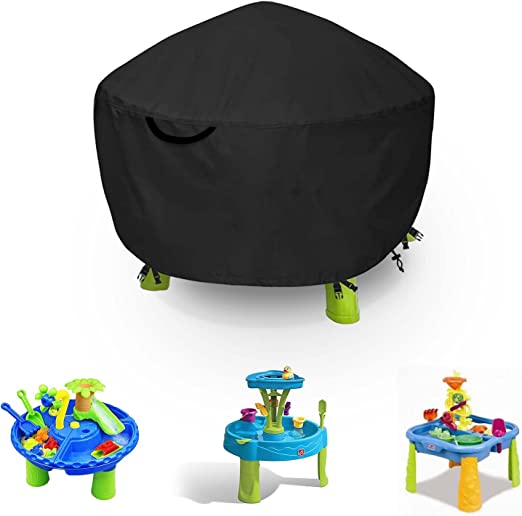 AKEfit Kids Water Table Cover ,Kids Sand and Water Table Toys Covers Waterproof ,Outdoor Water Play Table Cover Fit Step2 Rain Showers Splash Pond Water Table(Only Cover) (Black 23.5"L*23.5"W*17.7"H)