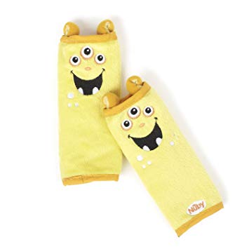 Nuby Car Seat StrapCovers 2 Pack, Yellow Monster