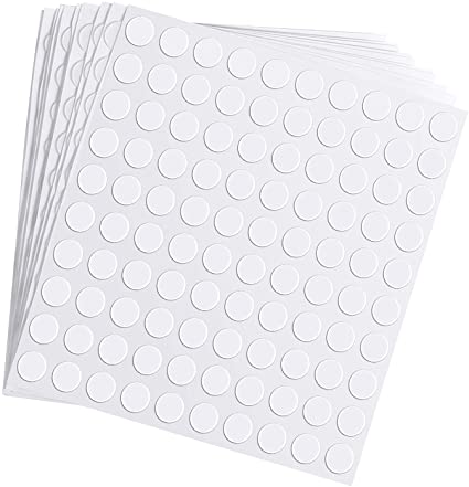 Double-Sided Adhesive Dots Transparent Double-Sided Tape Stickers Round Acrylic No Traces Strong Adhesive Sticker Waterproof Dot Sticker for Craft DIY Art Office Supply (1000 Pieces,0.39 Inch/ 10 mm)