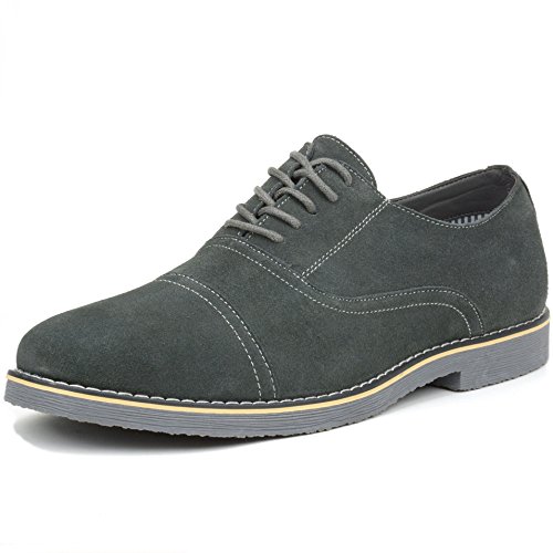 alpine swiss Aston Mens Lace Up Oxfords Genuine Suede Cap Toe Formal Dress Shoes