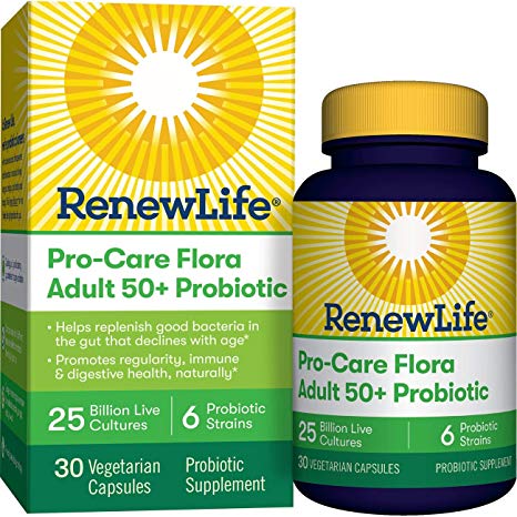 Renew Life Renew Life Pro-Care Flora Adult 50  Probiotic, 25 Billion Cfu, 30 Vegetarian Capsules, 30 Count