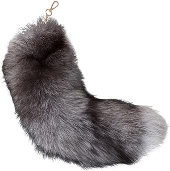 Faux Fox Tail Keychain Pendant for Women, 15.74 Inch Bag Keychain Charm Keyrings Faux Fur Animal Tail for Cosplay Decor