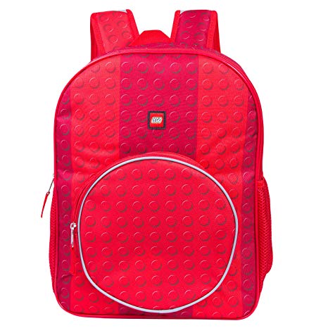 LEGO Classic Red Brick Backpack - Lego Backpack With Zippered Front Pocket (Red)