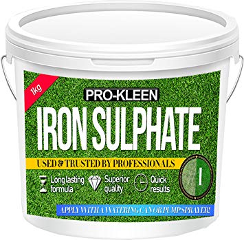 1 KG PREMIUM Iron Sulphate (Makes up to 1000L When Diluted & Covers up to 1000m2) Pure Lawn Tonic- Ferrous Sulphate of Iron Lawn Conditioner and Moss Killer. Dry Powder easily soluble in water