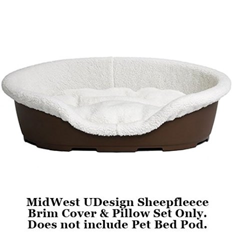 MidWest Quiet Time U-Design Small Sheepfleece Pod Cover and Pet Bed Pillow 23"L x 16"W x 9.5"H