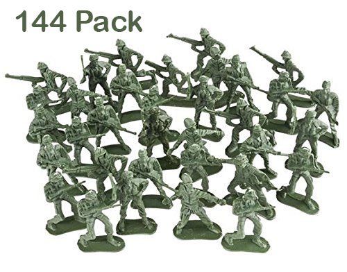 Army Toy Soldiers Action Figures ( Green ) - Assorted -144 Pack Deluxe - For Children, Boys, Girls, GI Joes, Parties, Gifts, Party Favors - Kidsco