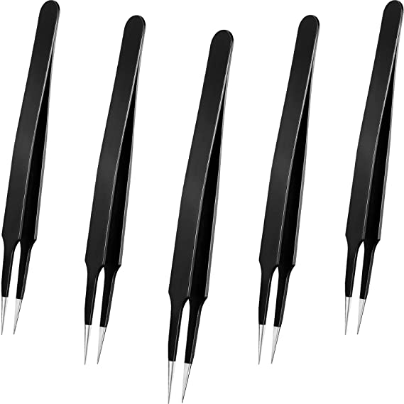 Mini Bead Tweezers Fuse Bead Tweezers Craft Beading Tweezers for Manual DIY Craft Supplies (8)