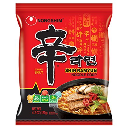 Nongshim Shin Ramyun Noodle Soup, Gourmet Spicy, 4.2 Ounce (Pack of 20)