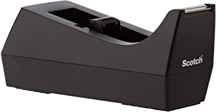 Scotch Tape Desktop Tape Dispenser, Weighted Non-Skid Base, Black