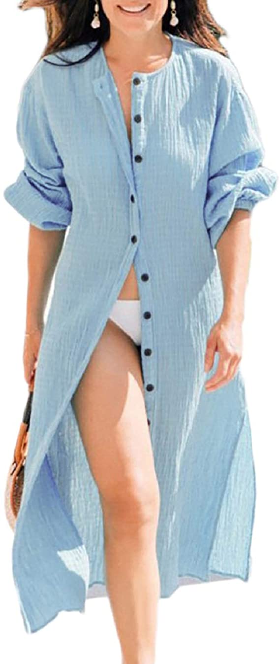 Bsubseach Womens Chiffon/Rayon Beach Blouses Kimono Cardigan Long Bikini Cover Up