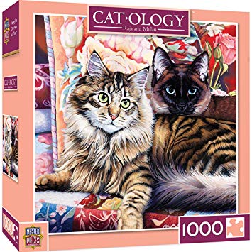 MasterPieces Cat-ology Jigsaw Puzzle, Raja and Mulan, Featuring Art by Jenny Newland, 1000 Pieces