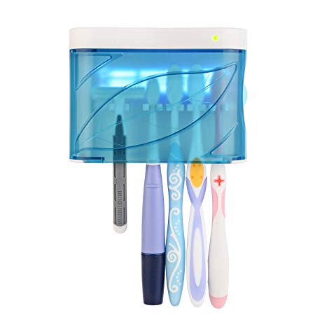 ALLRIZ UV Toothbrush Holder, Perfect for Family use.Use it for Sterilization and Disinfection of Ordinary Toothbrush & Electric Toothbrush Head & Razor.Two Power Supply Methods(AA Battery&Wall Plug)