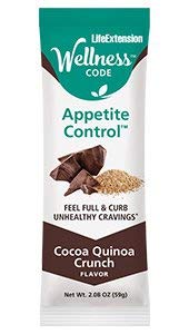 Life extension Wellness Code Appetite Control Bar: Cocoa Quinoa Crunch 12 Bars