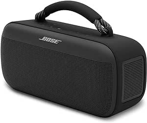 Bose NEUER Tragbarer SoundLink Max Lautsprecher, großer, wasserdichter Bluetooth-Lautsprecher, bis zu 20 Stunden Akkulaufzeit, USB-C, integrierter 3,5 mm AUX-Eingang, Schwarz