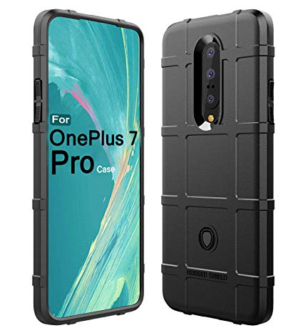 OnePlus 7 Pro Case, Sucnakp TPU Shock Absorption Technology Raised Bezels Protective Case Cover for One Plus 7 Pro Case (New Black)