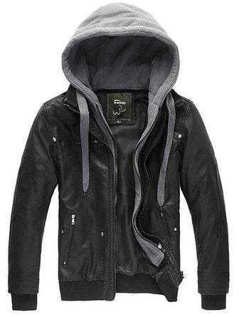 WantDo Mens Fashion Faux Pu Leather Jackets