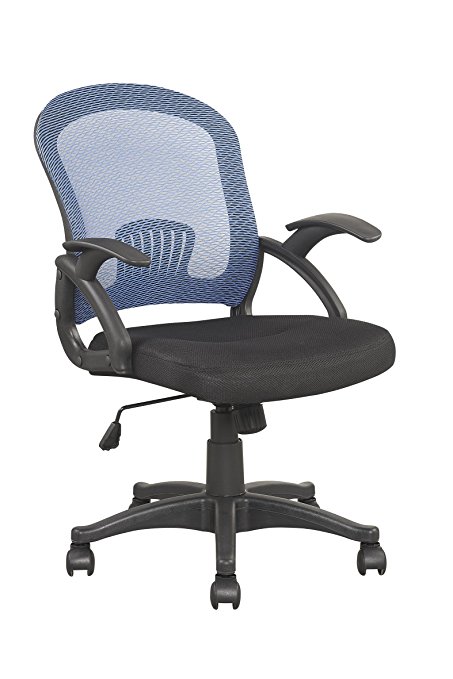 Mesh Style Low back Extra padded Black Seat Office Chair, Blue