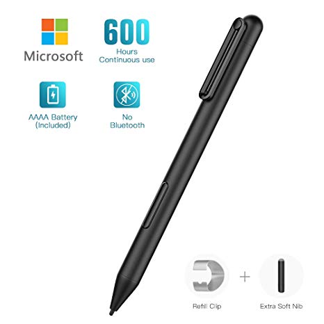 MoKo Surface Pen, Microsoft Certified Surface Active Stylus Pencil with 1024 Pressure Sensitivity Supporting 600hrs Playing Time Compatible Surface Pro 3/4/5/6/7/X 2019,Surface 3/Go/Book/Laptop/Studio