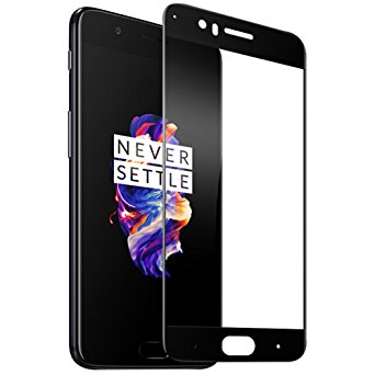 OnePlus 5 Screen Protector, AMACASE Full Coverage Tempered Glass Screen Protector[REAL 3D][9H Hardness][Anti-Scratch] [HD Clear] For Oneplus 5 -Black
