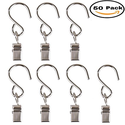 Mydio 50 Pack Stainless Steel Curtain Clip String Party Light and Outdoor Activities Wire-Party Supplies(50 Pack)