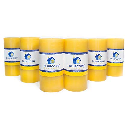 Bluecorn Beeswax 100% Pure Raw Wax Pillars: Case (6) 3"x 6" (Save 10%)