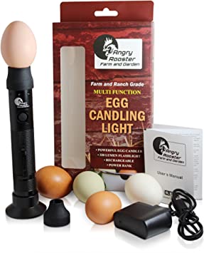 EL100 Multi Function Farm Grade Rechargable Egg Candler Flashlight and More by Angry Rooster Farm and Garden