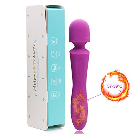 waterproof cordless Vibrator Smart Heating USB Rechargeable Magnet Charging Electric Wand Massager Purple