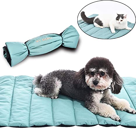 AmeriLuck Travel Pets Mat, Easy Carry Portable Bed Cover, 30"x22" Medium Size, Water-Resistant, Puppy Dog Cat Blankets for Indoor Outdoor - Perfect for Kennel, Carpet, Floors, Car Seats, Lawn, Couches