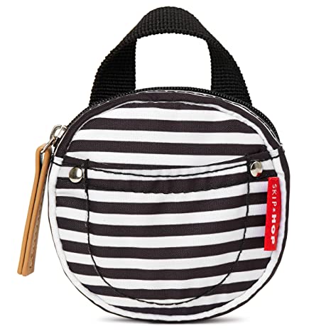 Skip Hop Grab & Go Pacifier Pocket, Black/White Stripe