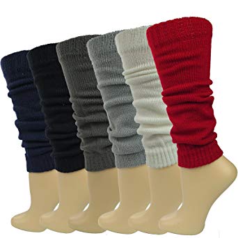 Womens Leg Warmers Knitted Boot Socks Winter Assorted 6 Pairs