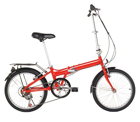 20" Lightweight Aluminum Folding Bike Foldable Bicycle, Rack and Fenders