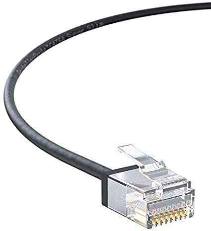 InstallerParts Ethernet Cable CAT6A Super Slim Cable UTP 7 FT (10 Pack) - Black - Professional Series - 10Gigabit/Sec Network/High Speed Internet Cable, 550MHZ, 32AWG