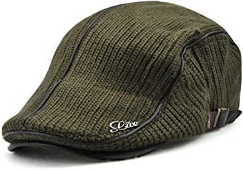 Knitted Woollen Beret Hat Casquette Flat Visor Newsboy Peak Cap