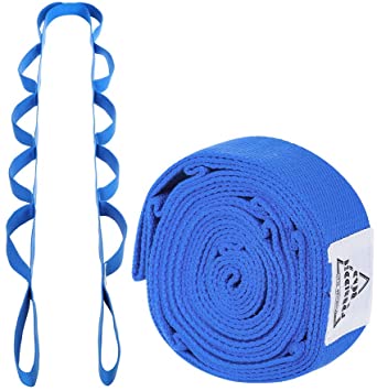 Forbidden Road Stretch Strap (6ft, 8ft) Yoga Strap with Muti-Loops Exercise Band for Physical Therapy Green/Black/Blue/Purple