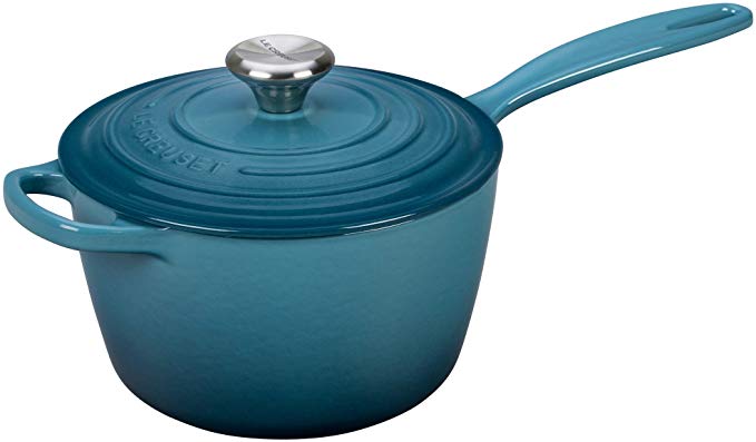 Le Creuset LS2518-186MSS, 2 1/4 Quart, Marine Enameled Cast Iron Signature 2.25QT. Saucepan