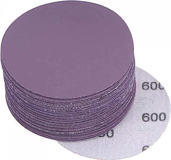 uxcell 30Pcs 3-Inch Purple Sanding Discs 600 Grits Hook and Loop Professional Aluminum Oxide Sand Paper Wet Dry Polish for Wood Metal Paint Finishing