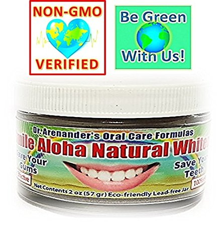 Smile Aloha Natural SAFE Teeth Whitener - Whitens Your Teeth and at the same time helps to: Reduce Gum Disease, Recession, Plaque, Bleeding & Inflammation