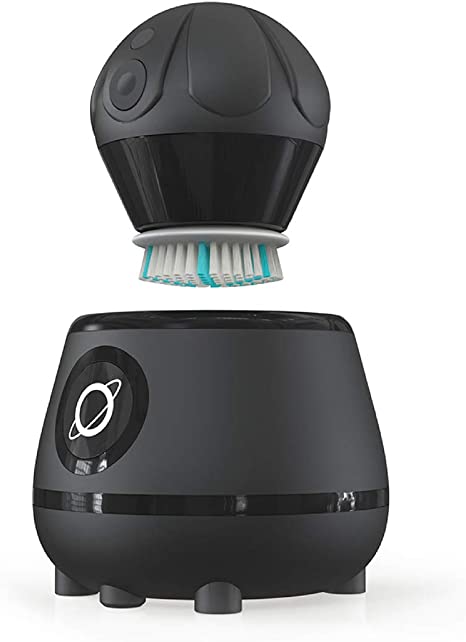 TAO Clean Orbital Facial Brush and Cleansing Station – Deep Space Black – Electric Face Cleansing Brush with Patented Docking Technology, Ergonomic Handle, Dual Speed Settings