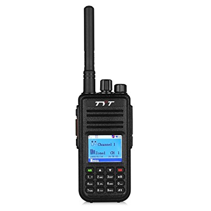TYT Tytera MD-380 DMR Digital Radio, 400-480UHF, Up to 1000 Channels, with Color LCD Display, Programming Cable and 2 Antenna (High Gain Antenna in cluded), Black