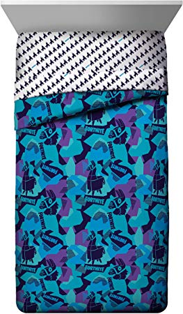 Jay Franco Fortnite Llama Geo Twin Comforter - Super Soft Kids Reversible Bedding - Fade Resistant Microfiber (Official Fornite Product)